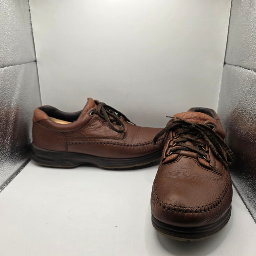 Clarks Mens Brown Leather Live Well Walk Well Moc Toe Oxford Shoes Size 11M
